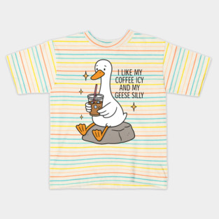 Silly Goose Iced Coffee Design Kids T-Shirt