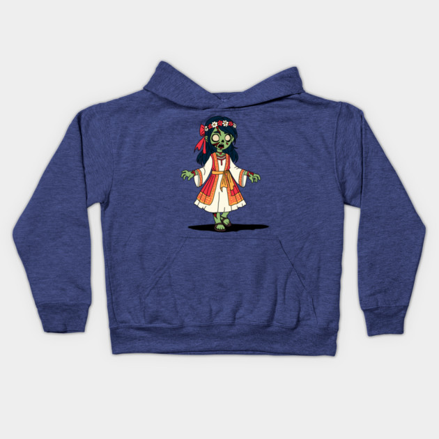 Cute Greek Zombie Girl Kids Hoodie by H. R. Sinclair