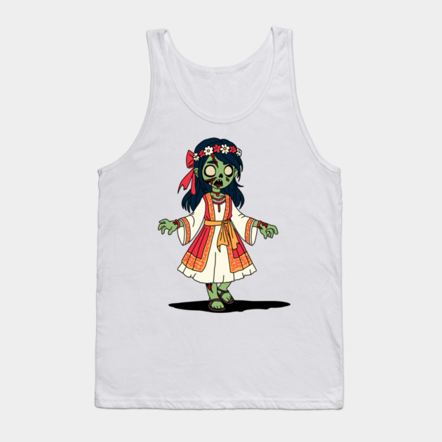 Cute Greek Zombie Girl Tank Top by H. R. Sinclair
