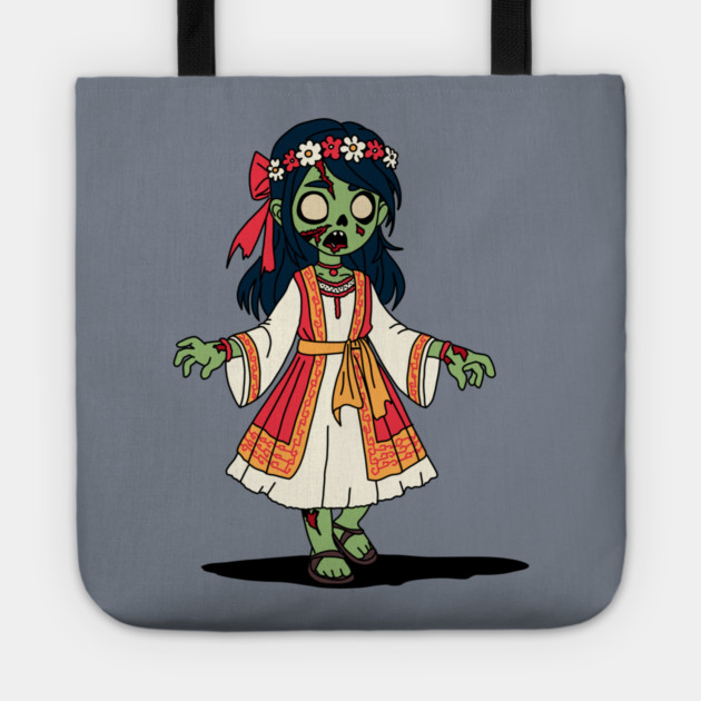 Cute Greek Zombie Girl Tote by H. R. Sinclair