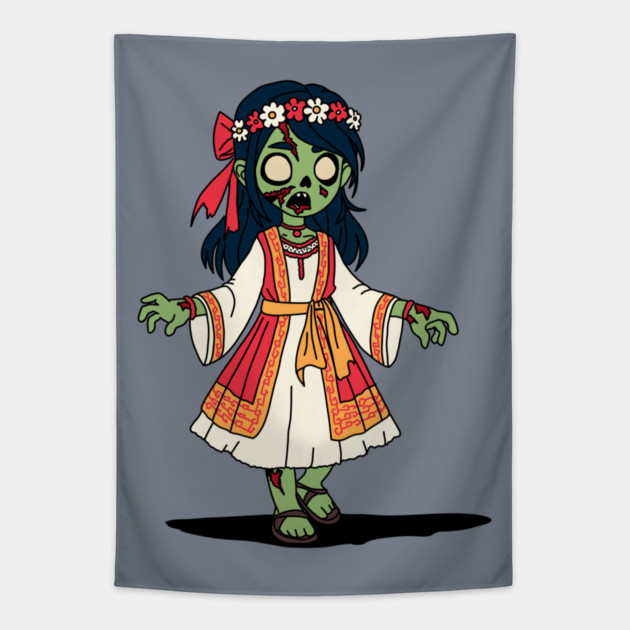 Cute Greek Zombie Girl Tapestry by H. R. Sinclair