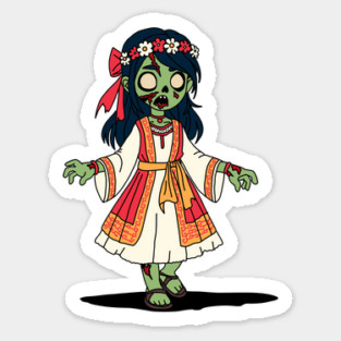 Cute Greek Zombie Girl Sticker