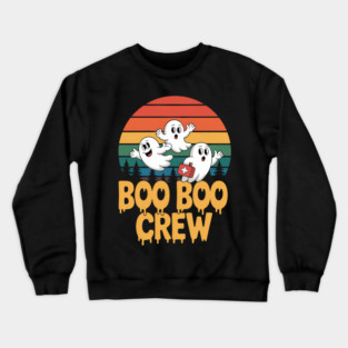 Boo Boo Crew Nurse Halloween Costume Ghost Scary Crewneck Sweatshirt