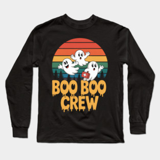 Boo Boo Crew Nurse Halloween Costume Ghost Scary Long Sleeve T-Shirt