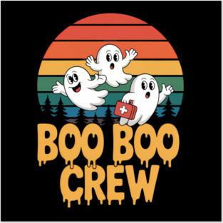 Boo Boo Crew Nurse Halloween Costume Ghost Scary Posters and Art
