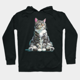 Relaxed Cat Portrait Hoodie