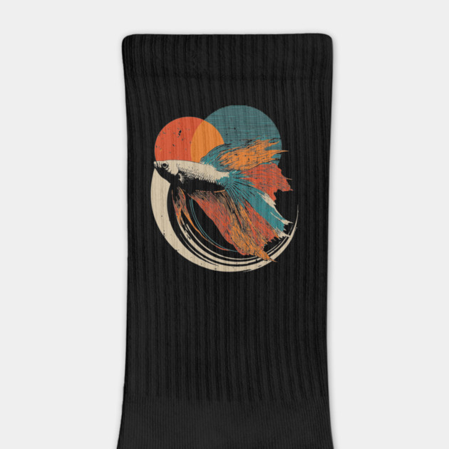 Retro Betta Fish Graphic Art for Aquarium Lovers by TuncGK