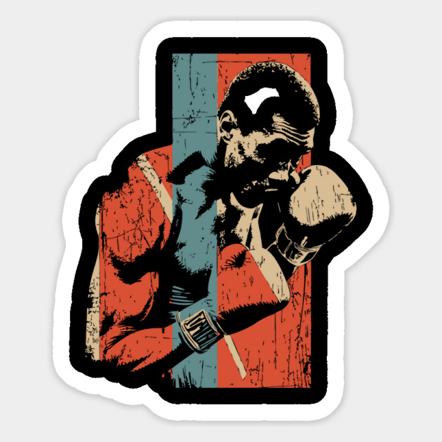 Vintage Boxer Punching Graphic in Retro Athletic Style Magnet by TuncGK