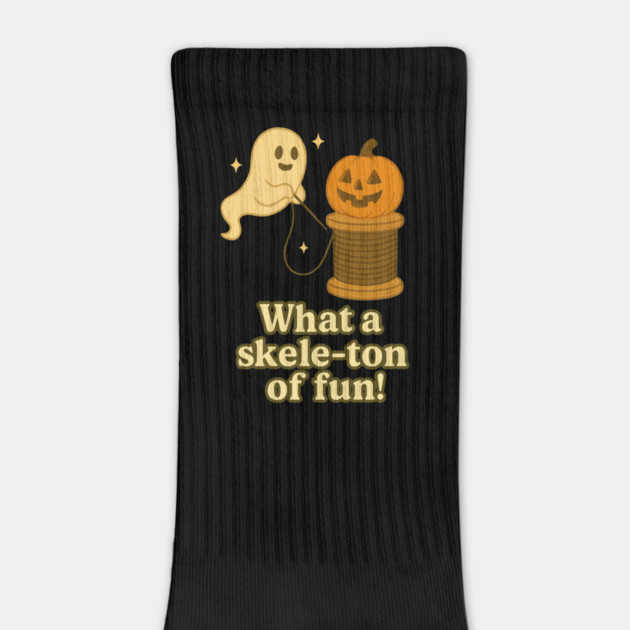 What a Skele-ton of Fun | Ghost Sewing Halloween Art by Anne Lee