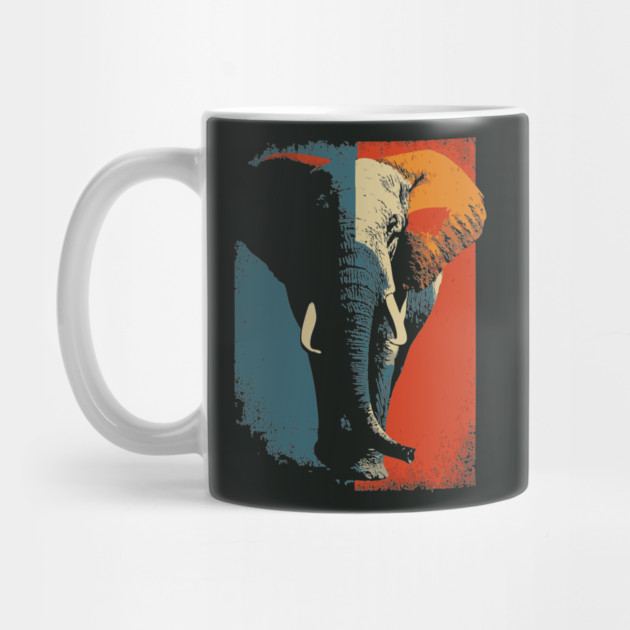 Vintage Elephant Head Graphic in Retro Two-Tone Style by TuncGK