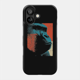 Vintage Distressed Gorilla Graphic Art in Retro Style Phone Case