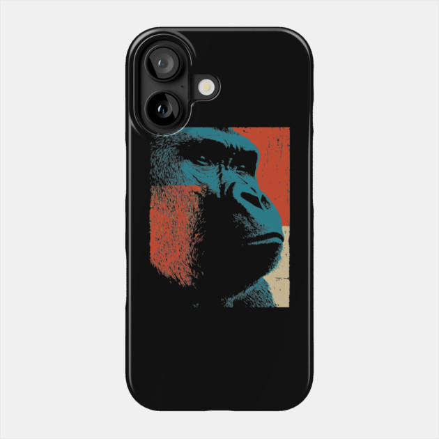 Vintage Distressed Gorilla Graphic Art in Retro Style Phone Case by TuncGK