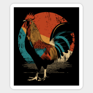 Vintage Rooster Illustration in a Classic Retro Style Sticker