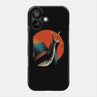Groovy Retro Snail Graphic Art with Vintage Colors Phone Case