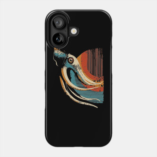 Retro Deep Sea Squid Graphic with Vintage 70s Vibe Phone Case