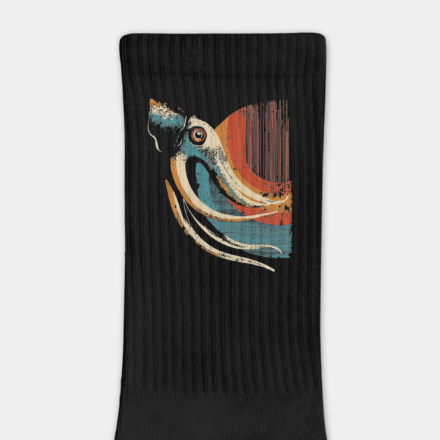 Retro Deep Sea Squid Graphic with Vintage 70s Vibe by TuncGK