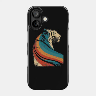 Vintage Striped Tiger Graphic in Classic Retro Style Phone Case