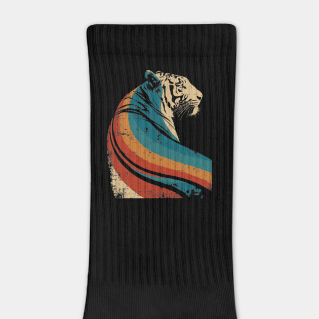 Vintage Striped Tiger Graphic in Classic Retro Style by TuncGK