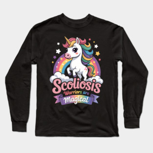 Scoliosis Surgery Recovery Cute Unicorn Long Sleeve T-Shirt
