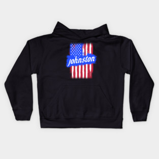 American Flag Johnston Family Gift For Men Women, Surname Last Name Kids Hoodie