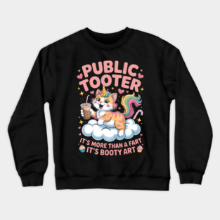Funny Inappropriate Embarrassing Humor Cat Lovers Crewneck Sweatshirt