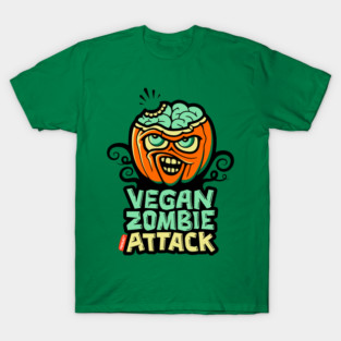 Vegan Zombie Attack – Halloween Pumpkin Horror T-Shirt