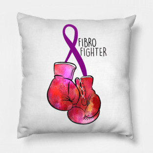 Fibro Fighter (black font) Pillow