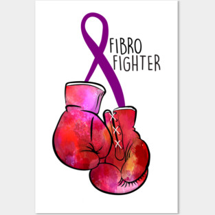 Fibro Fighter (black font) Posters and Art