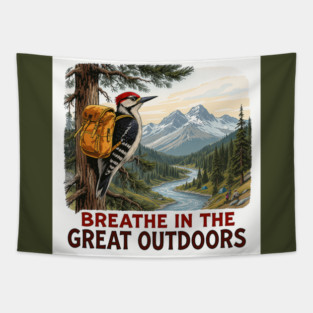 Breathe in the Great Outdoors Woodpecker Tapestry
