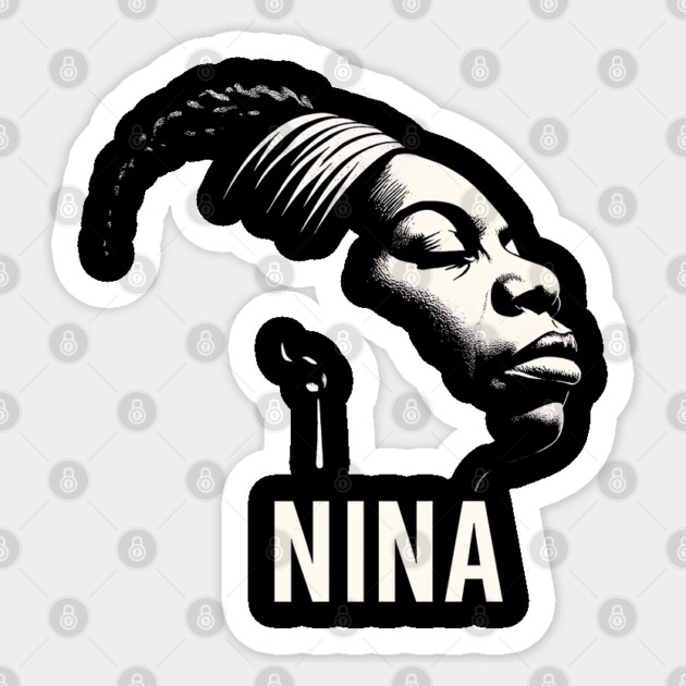 Nina Simone – Legendary Singer & Activist, Black History Month Shirt, Jazz Soul Music Icon Graphic Tee Sticker by UrbanLifeApparel