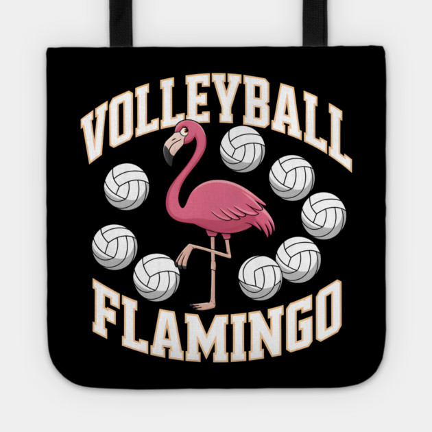 Volleyball Flamingo Funny Sports Tote by MakerMind8.2