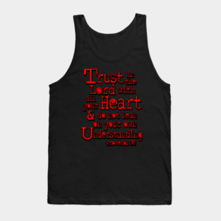 Trust in the Lord with All Your Heart - Proverbs 3:5 Inspirational Graphic -Red Tank Top