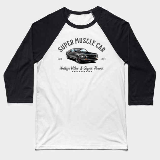 Classic Ford Mustang | Vintage Car Art Baseball T-Shirt by monsalveautos