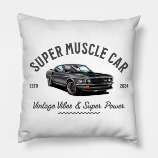 Classic Ford Mustang | Vintage Car Art Pillow