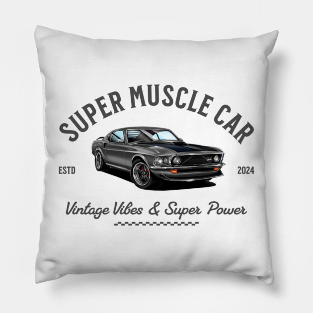 Classic Ford Mustang | Vintage Car Art Pillow by monsalveautos