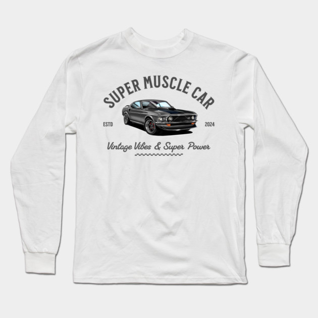 Classic Ford Mustang | Vintage Car Art Long Sleeve T-Shirt by monsalveautos