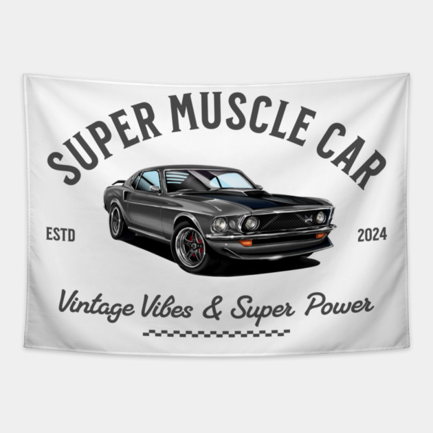 Classic Ford Mustang | Vintage Car Art Tapestry by monsalveautos