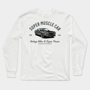 Classic Ford Mustang | Vintage Car Art Long Sleeve T-Shirt