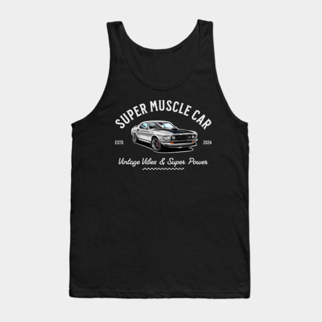 Classic Ford Mustang – Drawing | Vintage Car Art Tank Top by monsalveautos