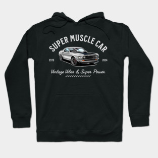Classic Ford Mustang – Drawing | Vintage Car Art Hoodie