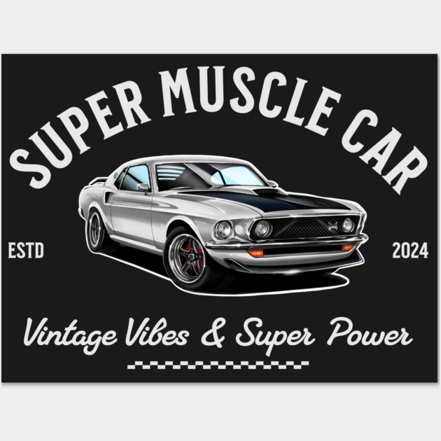 Classic Ford Mustang – Drawing | Vintage Car Art Wall Art by monsalveautos