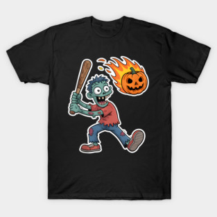 Funny Zombie Playing Baseball T-Shirt