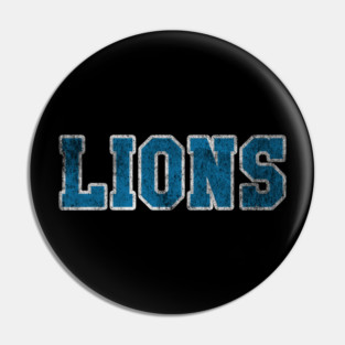 Distressed Detroit Lions Football Pin