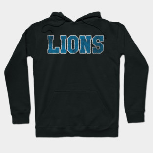 Distressed Detroit Lions Football Hoodie