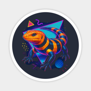 Retro Neon Peters Banded Skink Magnet