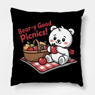Cute Kawaii Berry Delightful Bear Picnic Pillow