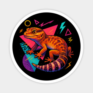 Retro Neon African Fat-tailed Gecko Magnet