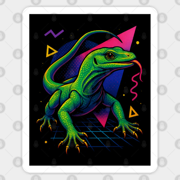 Retro Neon Mangrove Monitor Sticker by Reptiq's Store
