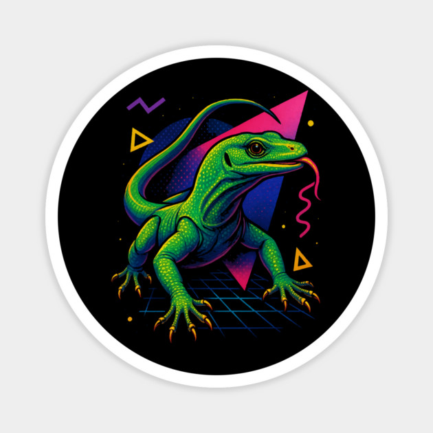 Retro Neon Mangrove Monitor Magnet by Reptiq's Store