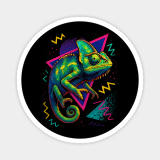 Retro Neon Flapneck Chameleon Magnet